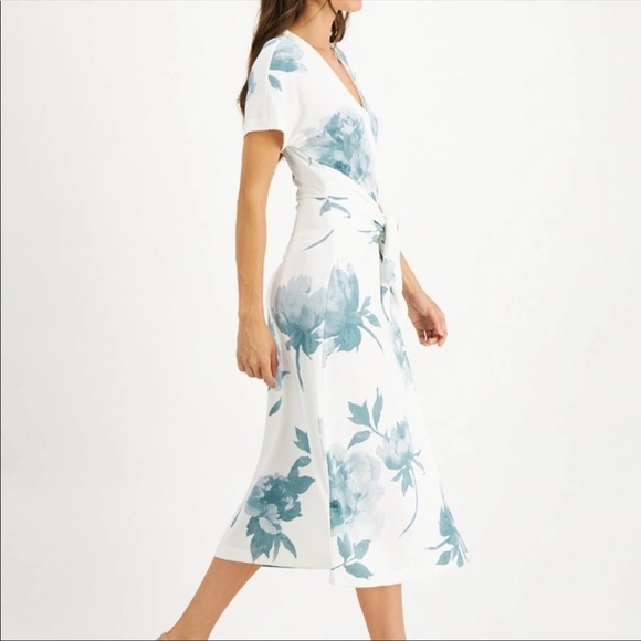 Alfani Mothers Day Button Up Front Tie Midi Dress Size M - Picture 5 of 13